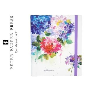 Peter Pauper Press Hydrangeas Large Print Address Organizer Hardcover NWT
